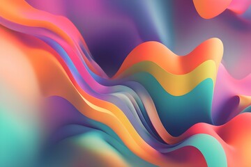 Obraz premium A colorful, abstract painting with a rainbow of colors