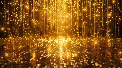 Naklejka premium Luxury abstract gold background with glitter light effect decoration.