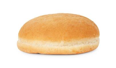 One fresh burger bun isolated on white