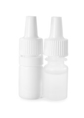 Bottles of medical drops isolated on white