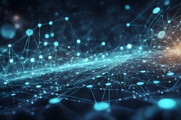 Obraz premium A blue and white image of a network of dots