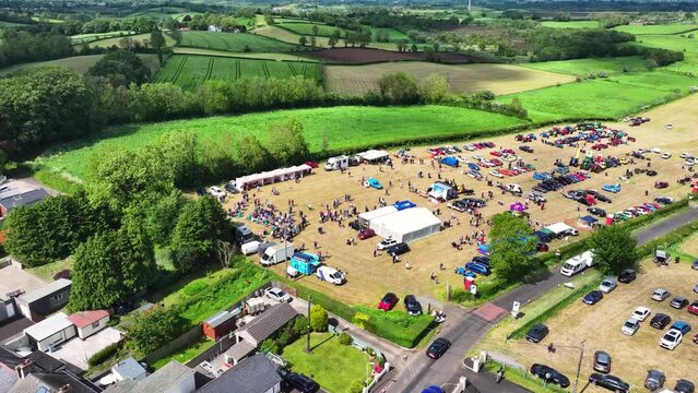 Aerial view of Tamlaght O'Crilly Parish Vintage Groups Vintage day County Londonderry Northern Ireland 25th May 2024