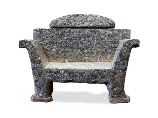 antique marble chair on white background