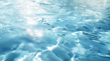 Obraz premium Light blue water ripples create an abstract, soft background texture with light and shadow, evoking a summer, refreshing, clean, fresh, cool, relaxing, peaceful spa banner.