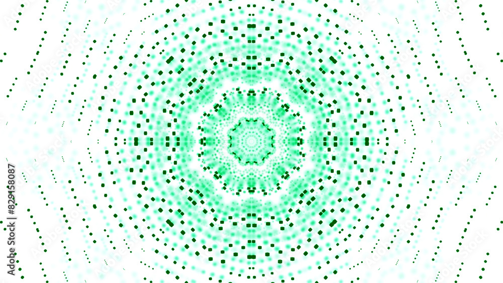 Poster hypnotic circular pattern moving from dots. design. dots move in geometrically circular pattern. kal