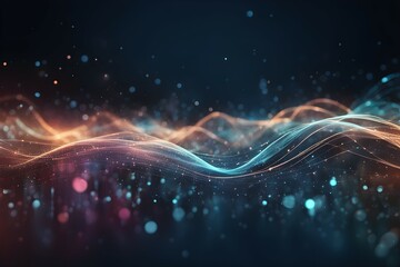 A colorful wave of light with a blue and orange hue