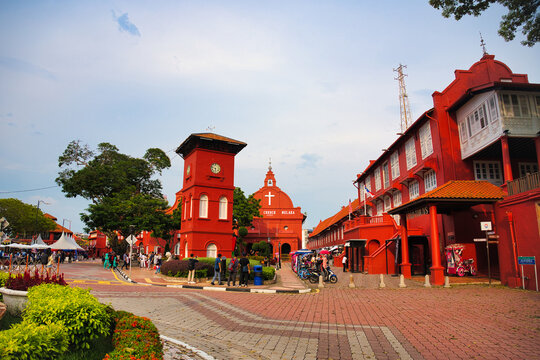 世界遺産マラッカのオランダ広場　マレーシア　Windmill Dutch Square Melaka, Malaysia