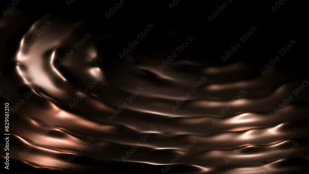 Aufkleber moving 3d ripples on surface of liquid in dark. design. circular waves on surface of liquid in dark 