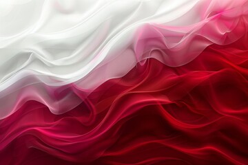 Obraz premium A red, white, and pink fabric with a wave pattern