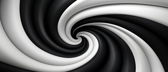 Hypnotic abstract spiral wallpaper with swirling lines in contrasting colors like black and white