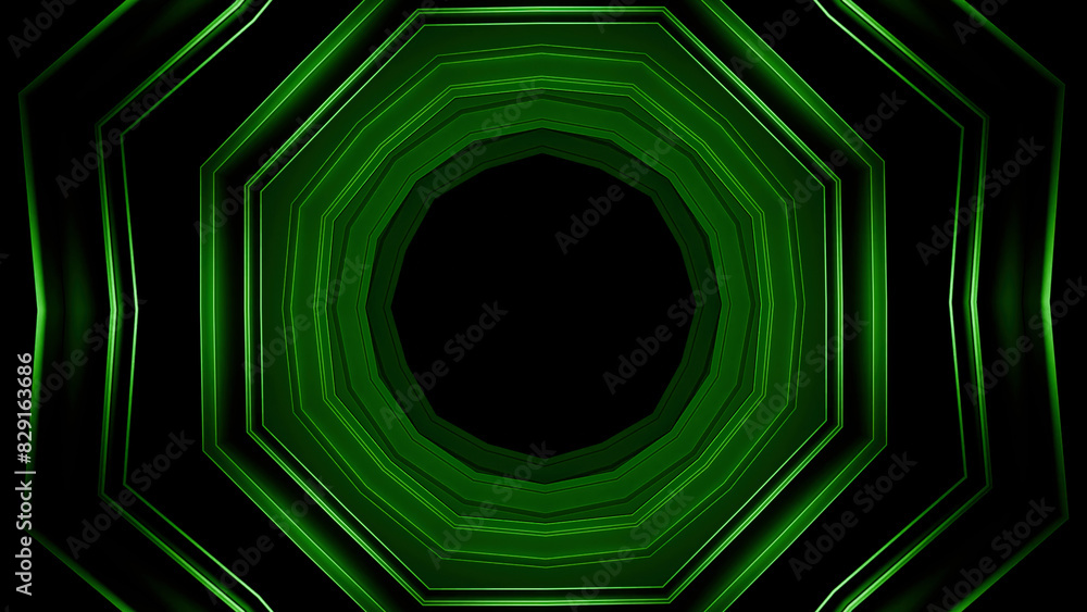 Poster abstract kaleidoscope motion background. motion. flying inside dark tunnel with changing shapes.