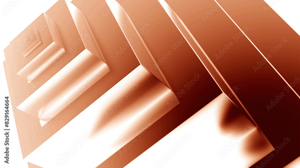 Poster moving 3d square with waves. motion. pyramid with moving wave squares on white background. 3d pyrami