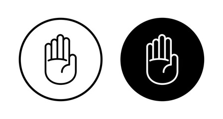 Hand icon vector isolated on white background. Hand gesture. hand stop