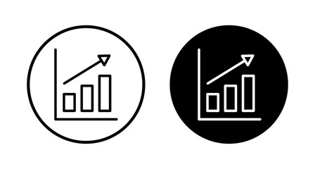 Growing graph Icon vector isolated on white background. Chart icon. Graph vector