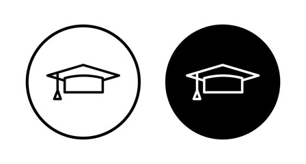 Education icon vector isolated on white background. Graduation cap icon. Graduate. Students cap