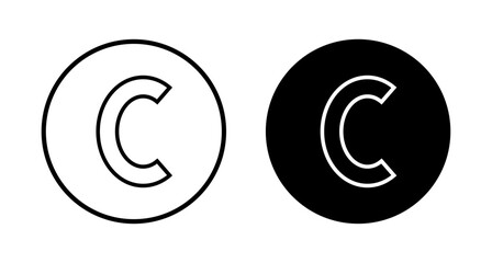 Copyright icon vector isolated on white background. copyright symbols