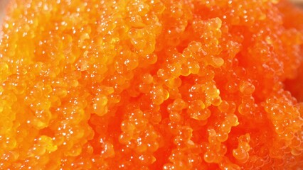 Tobiko, like other fish roe, rich in protein, omega-3s, and vitamin B12. Nutritious addition to...
