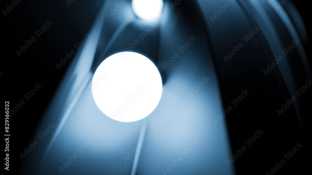Aufkleber moving glowing 3d balls. design. 3d balls glow and roll on track. animation with 3d balls glowing in