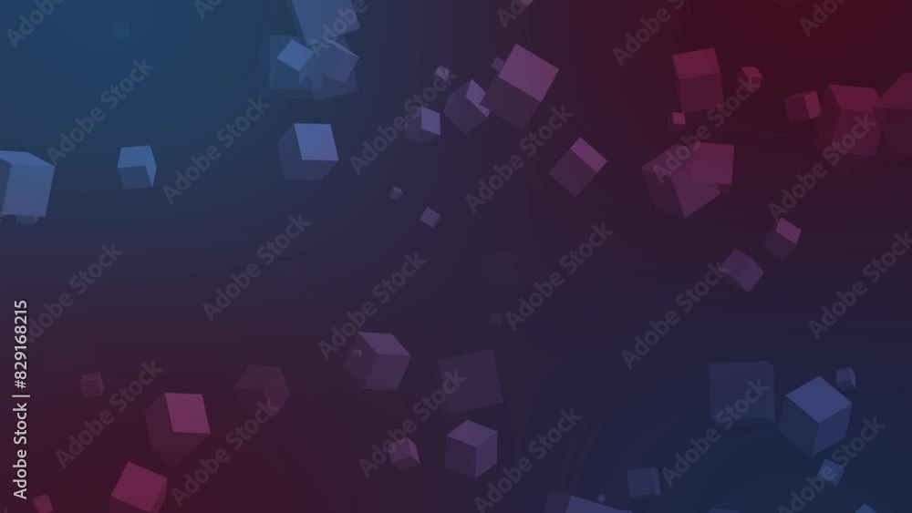 Poster 3d cube rotating animation background gradient
