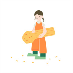 Farmer character, flat cartoon vector illustration.Farming vector illustration.