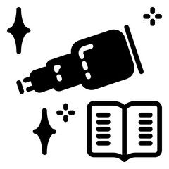 Telescope icon, glyph icon style