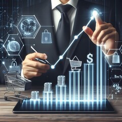 hand drawing a graph on a whiteboard