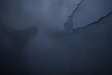 Blue rough concrete old wall texture. Wall and floor with texture dark black grunge concrete stone wall background. Blue grunge marble texture banner background. Grunge wall texture view space.