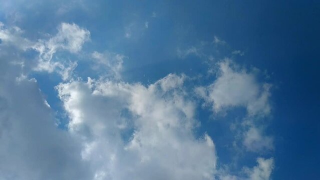 Blue sky white clouds, Summer blue sky time lapse, Nature weather blue sky, White clouds background.