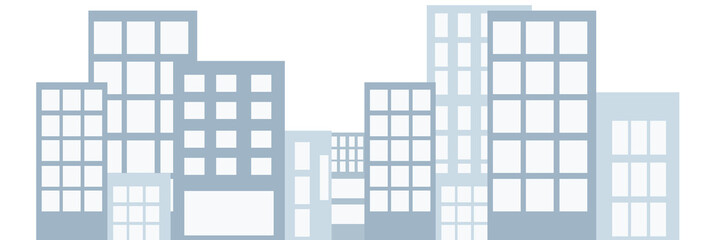 Fototapeta premium black and white skyscrapers, offices and work areas, collection of office buildings, vector illustration