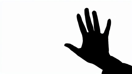 Obraz premium silhouette of a hand showing the Goodbye sign in sign language 