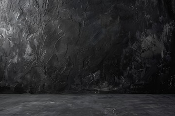 Black dark and gray abstract wall for product display in studio room