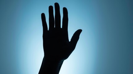silhouette of a hand showing the No in sign language 