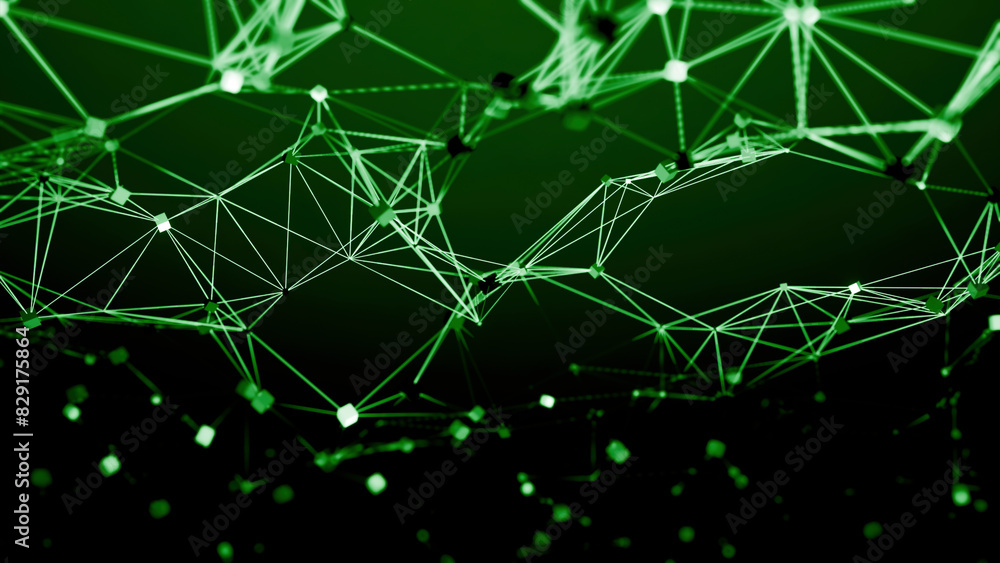 Poster abstract plexus technology science and engineering. design. green connections field.