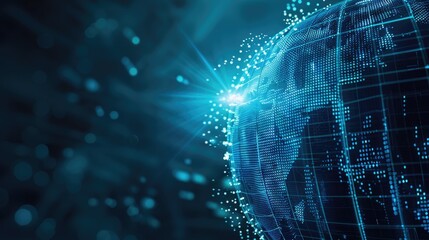 Obraz premium Metaverse digital world planet cyber Earth. Concept general virtual money, Abstract business crypto technology