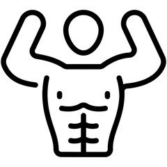 body muscle line icon