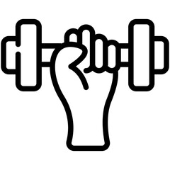 barbell line icon