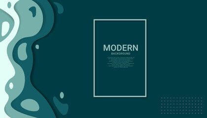 Green background with unique, abstract design, wavy, liquid that gives it a modern and artistic feel