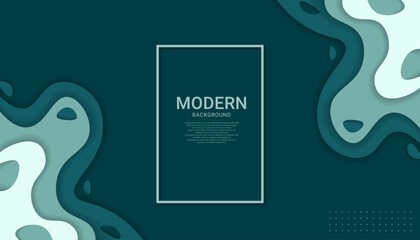 Green background with unique, abstract design, wavy, liquid that gives it a modern and artistic feel