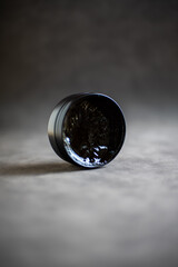 Cool Water-Based Pomade Container Mock-up with Gray Background