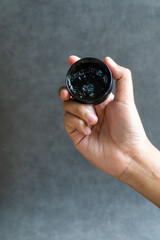 Cool Water-Based Pomade Container Mock-up with Gray Background