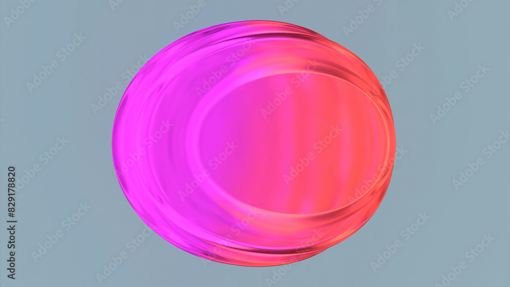 Poster 3d liquid ball with moving waves on surface. design. colorful ball vibrates on surface with liquid r