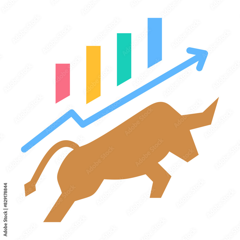 Canvas Prints Bull Market Icon