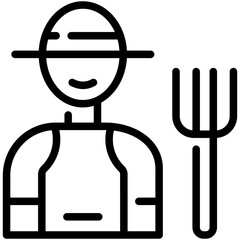 farmer line icon