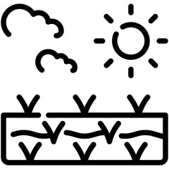 rice field line icon