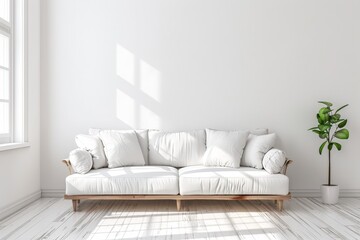 Bright room with a sofa