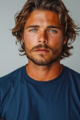 Fototapeta premium Photo of a man wearing a tshirt with space for the design