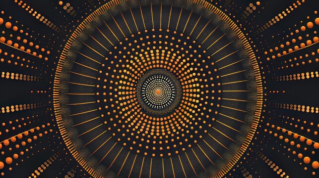 Shaded in brown African dot-and-circle geometric patterns often consist of complex arrangements of circles. The spots are inspired by traditional African art and patterns. which represents cultural he