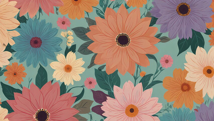 Fototapeta premium Flower pastel color Pattern Background