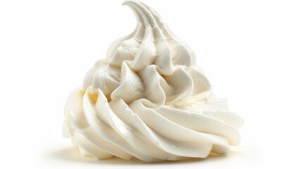 Cream swirl isolated on white background cutout