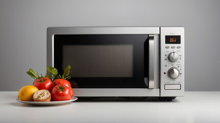 white microwave oven with a digital display 